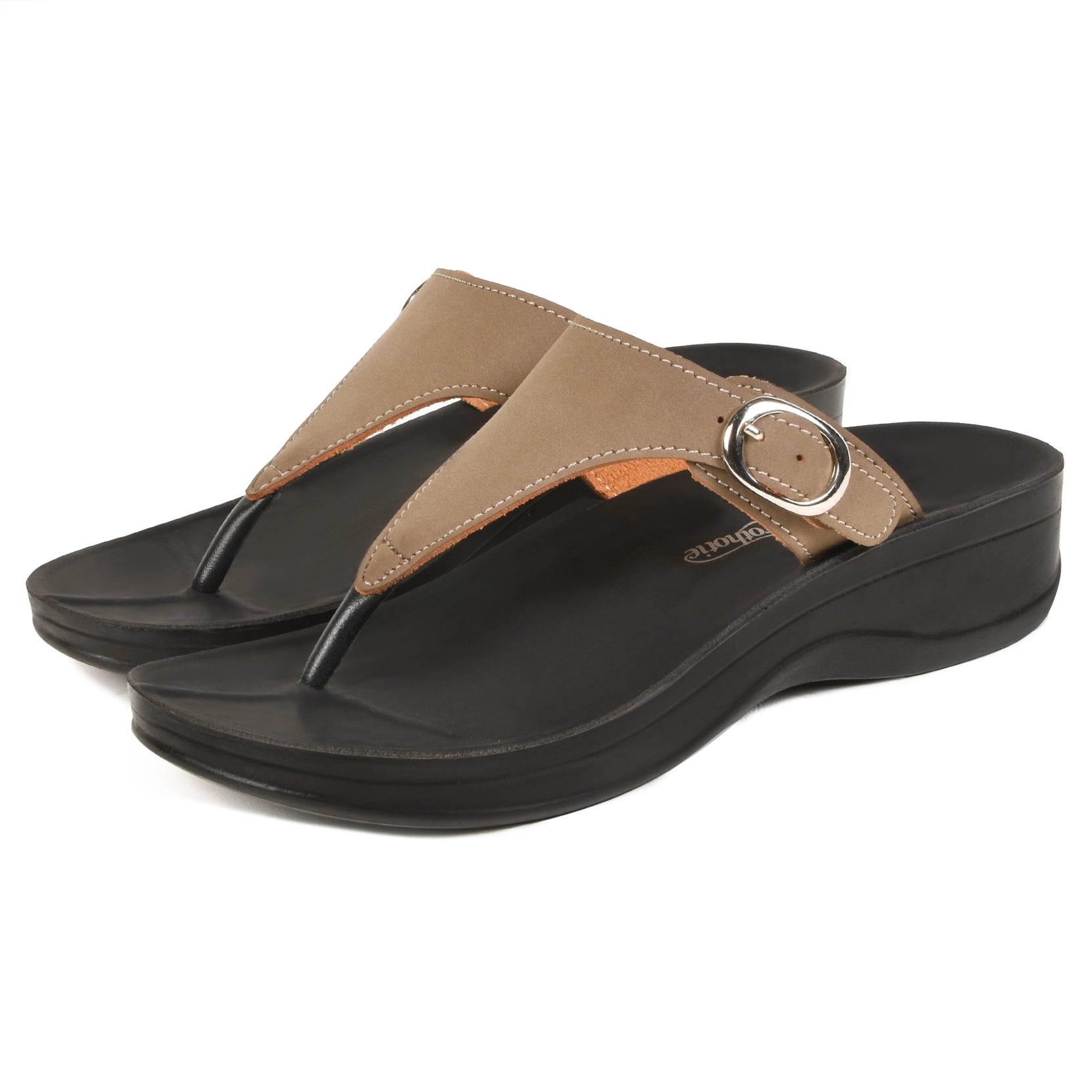 Aerothotic Women's Comfortable Arch Support Sandal, Shale, Khaki (L0817)